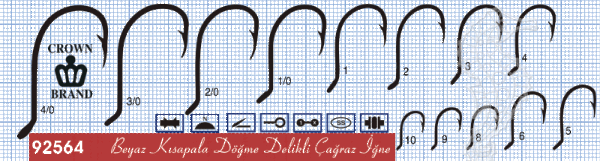 Crown Olta İğnesi 92564 No:4-0 100lü