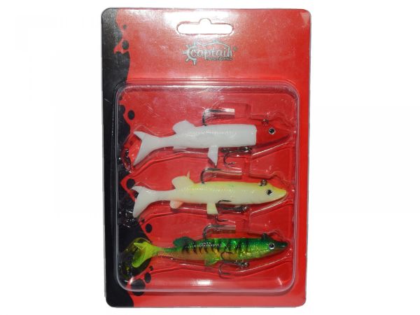 Captain 3068 Pluse Soft Turna Silikonu 3'lü Mix Set Suni Yem 10 cm