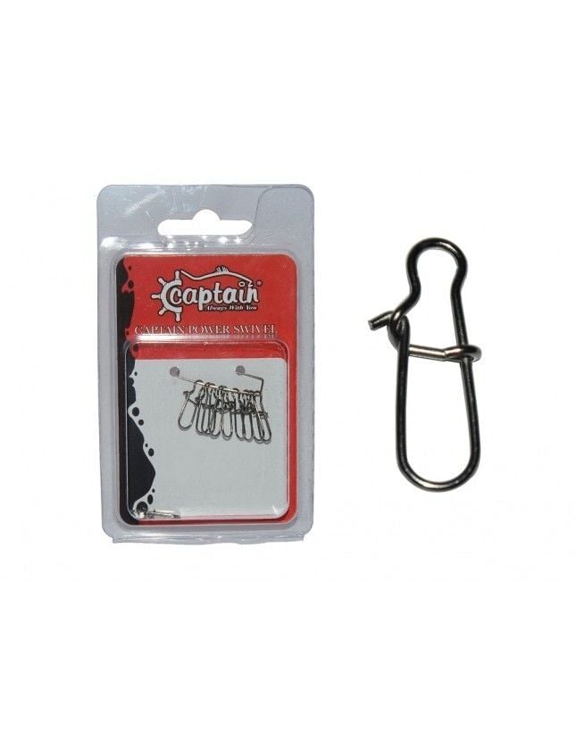 Captain 5015 No:0 Black Nickel Sahte Balık Klipsi Snap İnox 10 Adet