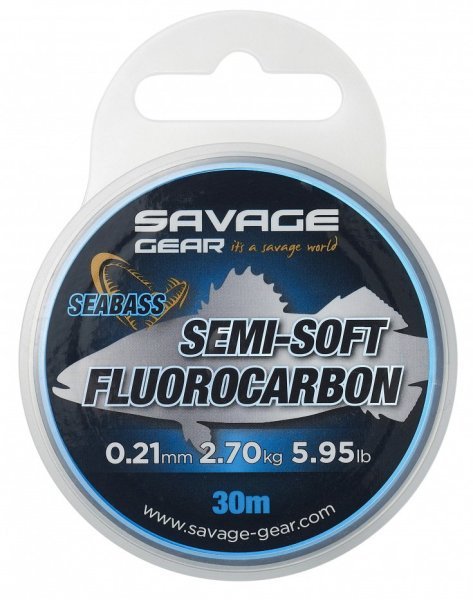 Savage Gear Semi-Soft Fluorocarbon Seabass 30 M Clear 0.25 MM 3.66 KG 8.06 LB