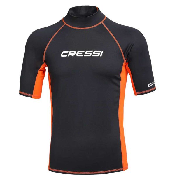 Cressi Rash Guard Man T-Shirt BLACK - ORANGE - S - NO:2