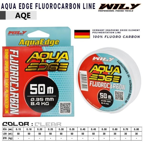 Wily Aqua Edge 0.20mm 50m Fluorocarbon Misina 2.5kg Çeker