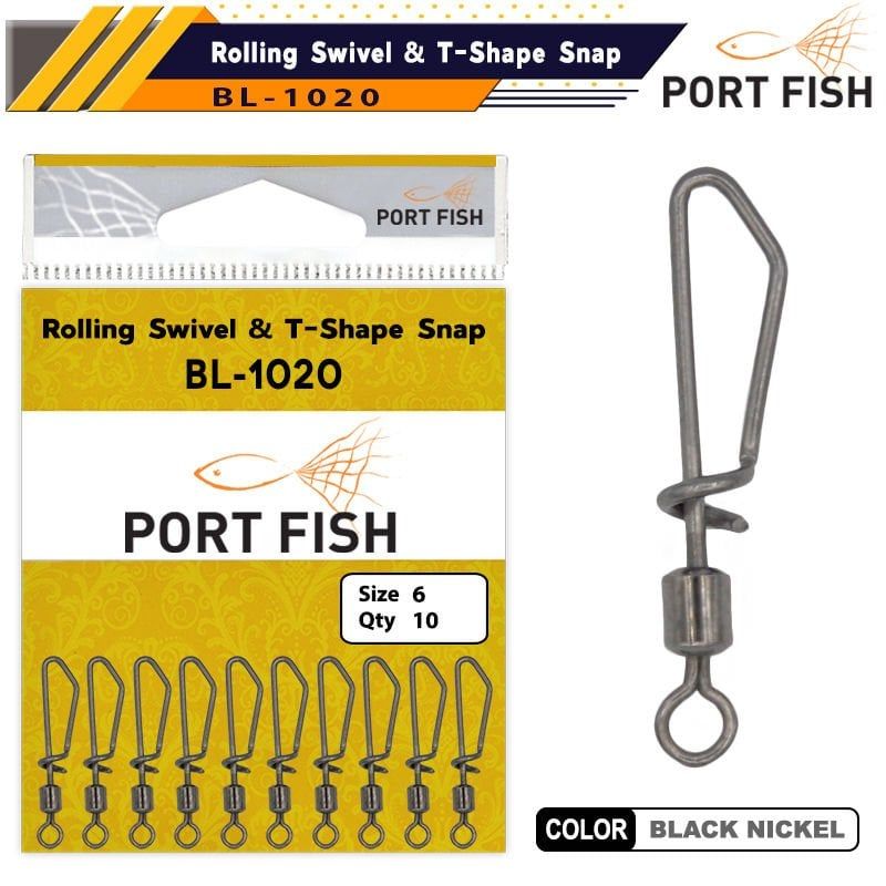 Portfish BL-1020 No:8 Kilitli Maket Klipsi 10 Adet