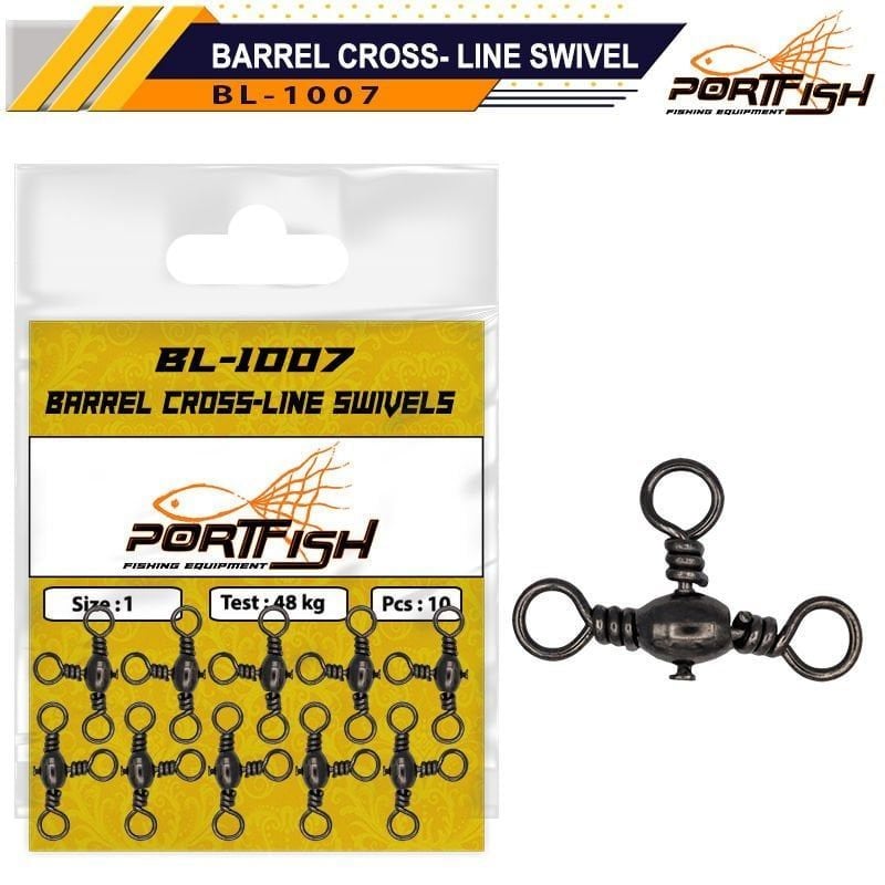 Portfish BL-1007 No:8 Üçlü Bilyalı Fırdöndü 10 Adet