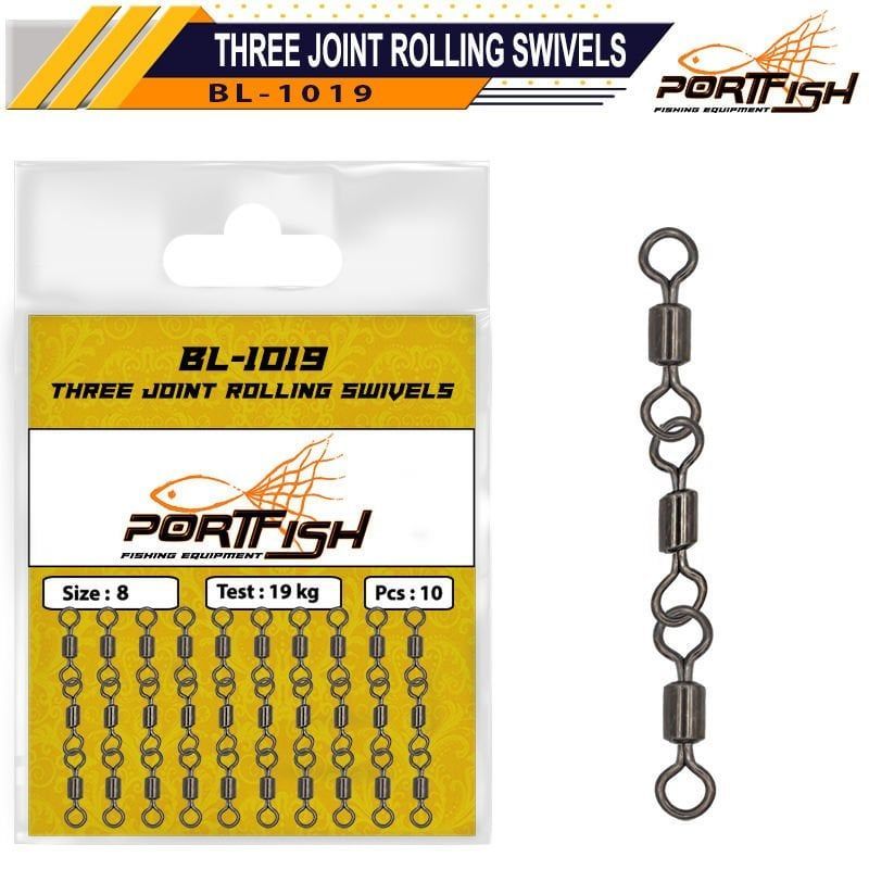 Portfish BL-1019 No:10 3lü Zincir Fırdöndü 10 Adet