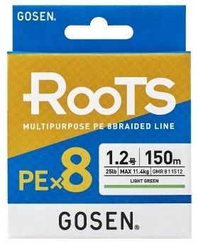 Gosen X8 Roots PE 8 Örgü Spin İp Misina 150mt A.Yeşil 1.0 PE