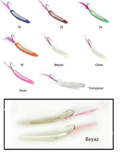 Captain 3625 Feather Jig 5cm Silikon Suni Yem 2'li Paket Transparan