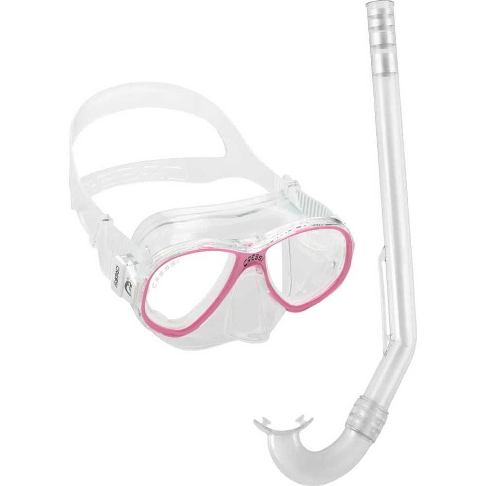 Cressi Junior Perla Maske - Mini Gringo Şnorkel Set CLEAR/PINK