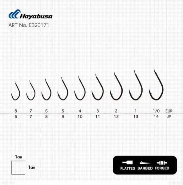 Hayabusa HSNA 201 Kısa Pala Olta İğnesi 15li Paket Black Nikel