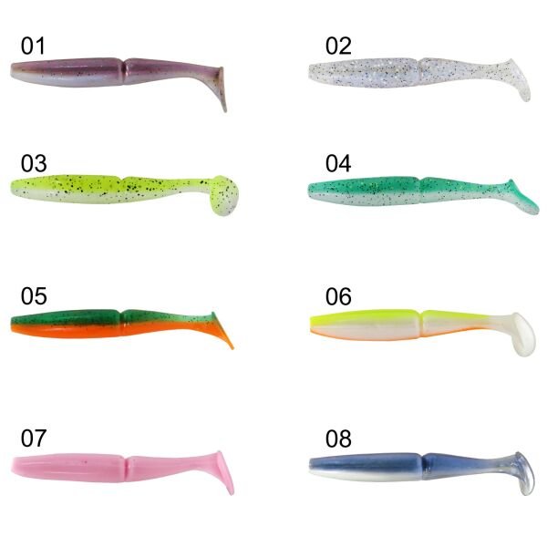 Captain 3516 Pukka Shad 9cm 7gr Levrek Silikonu 5'li Paket Suni Yem 05