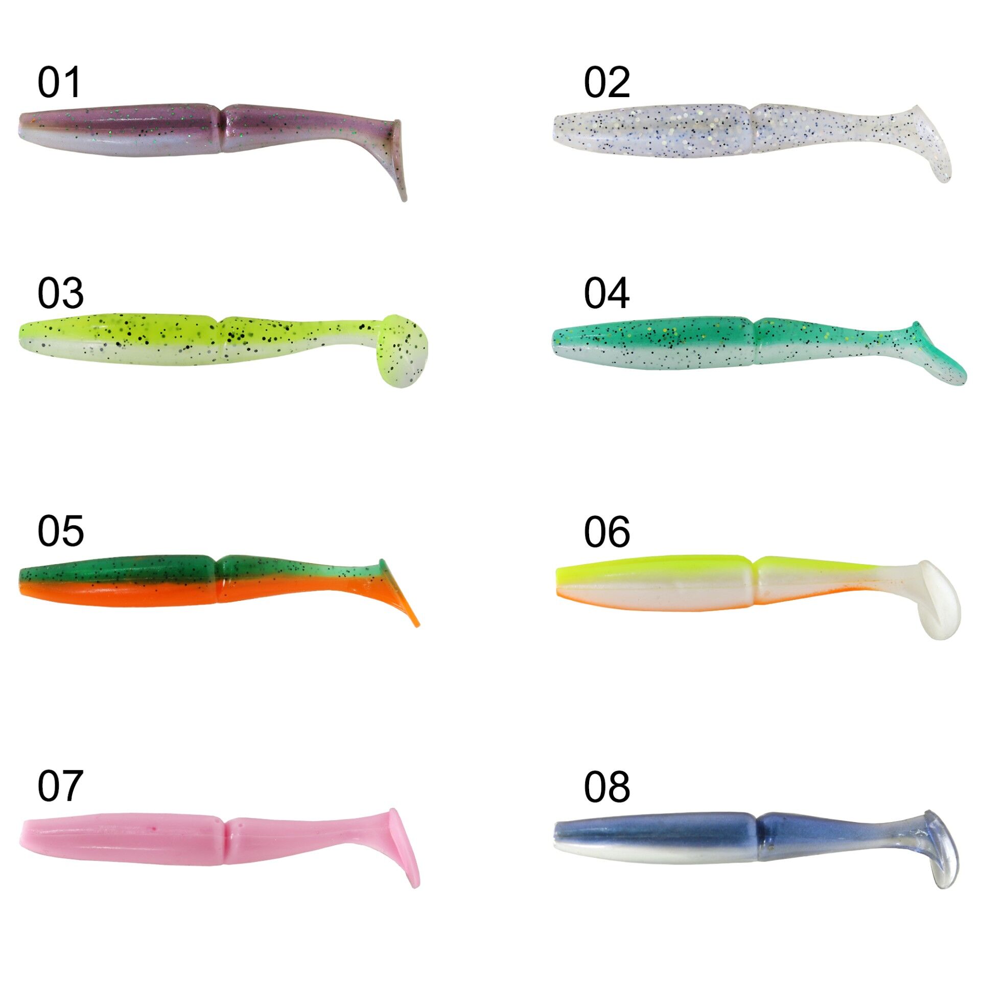 Captain 3516 Pukka Shad 9cm 7gr Levrek Silikonu 5'li Paket Suni Yem 04