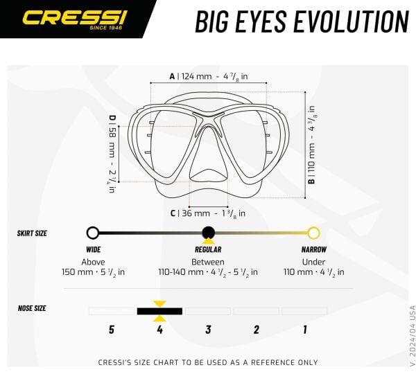 Cressi Big Eyes Evolution Black Yetişkin Dalış Maskesi