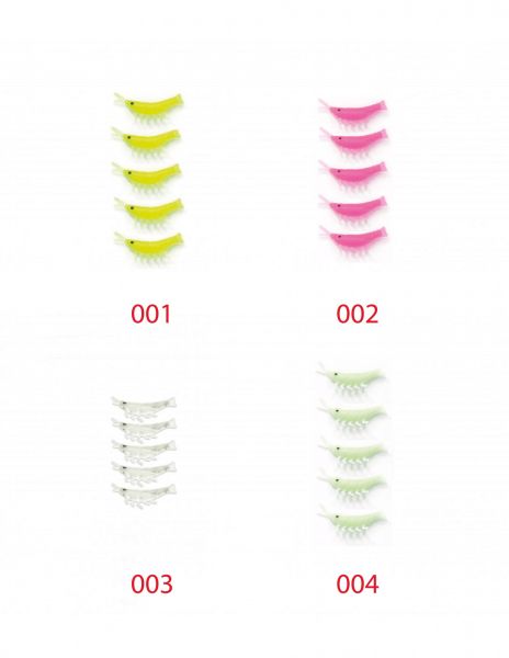 Captain 3051 Silikon Karides 3.5cm Suni Yem 5'li Paket 004