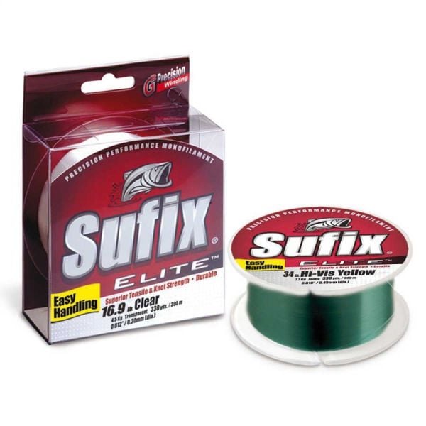 Sufix Elite 0.16 mm Monofilament Olta Misinası 100m Lo-Vis Green 2.2kg Çeker
