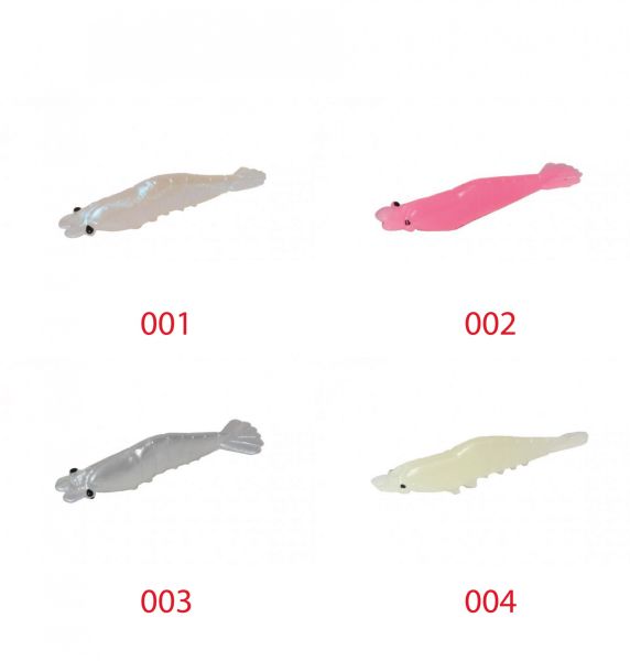Captain 3056 Silikon Karides 8cm Suni Yem 5'li Paket 001