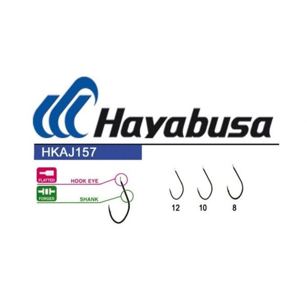 Hayabusa HKAJ 157 Kısa Pala Dövme Olta İğnesi 15'li Paket Black Nikel 2