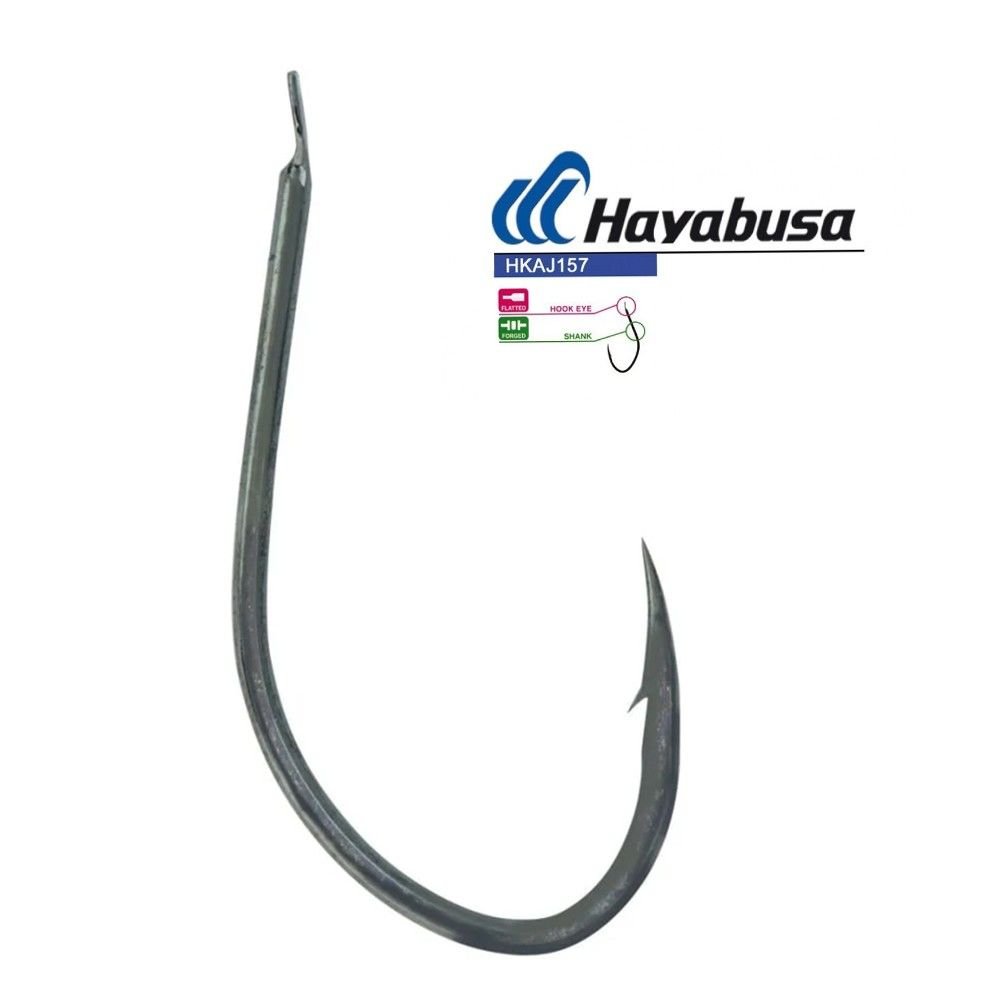 Hayabusa HKAJ 157 Kısa Pala Dövme Olta İğnesi 15'li Paket Black Nikel 4