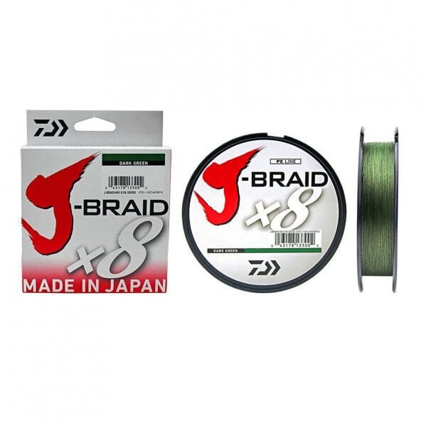 Daiwa J-Braid 8B 0.16mm 300m Dark Green 8 Örgü İp Misina 9kg Çeker