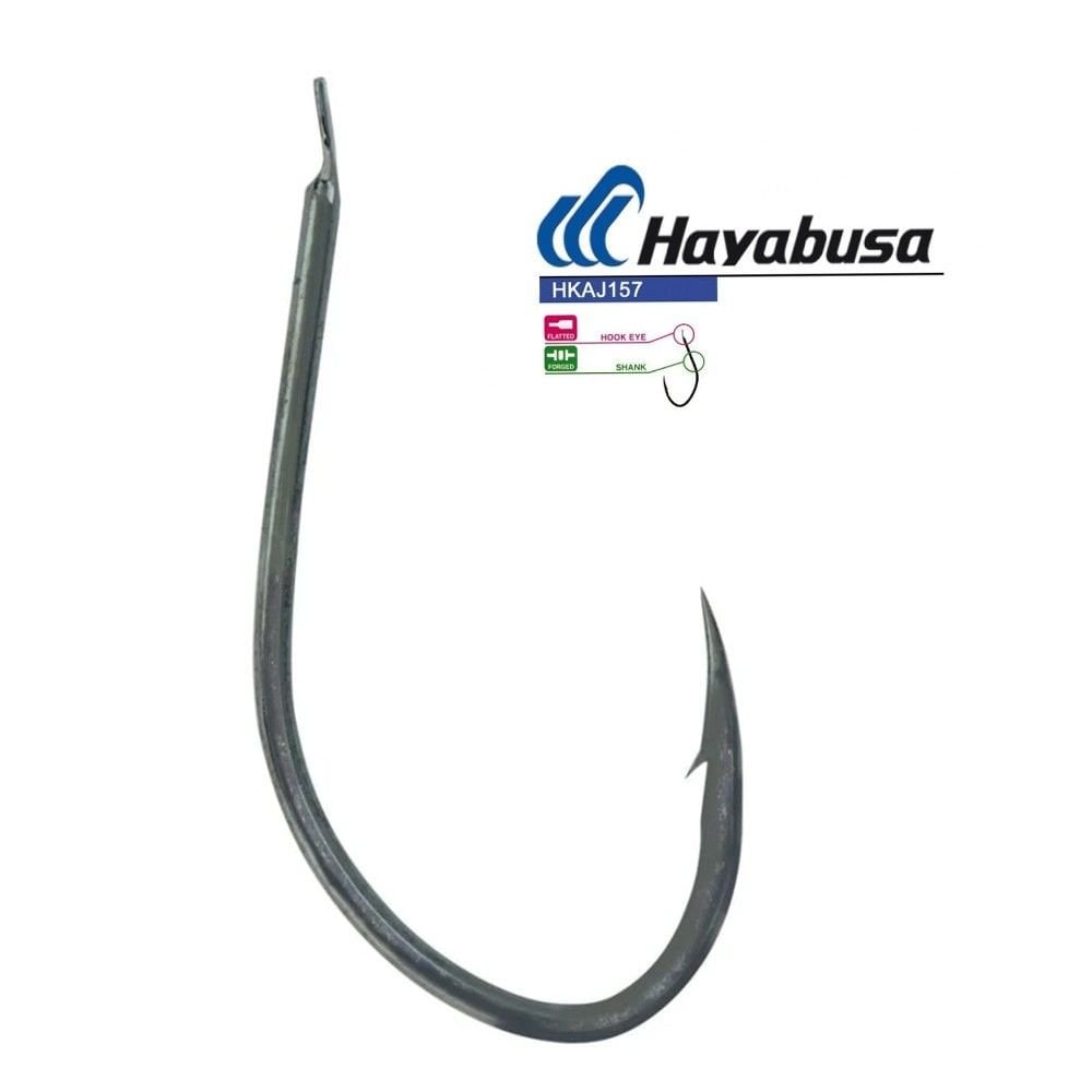 Hayabusa HKAJ 157 Kısa Pala Dövme Olta İğnesi 15'li Paket Black Nikel 14