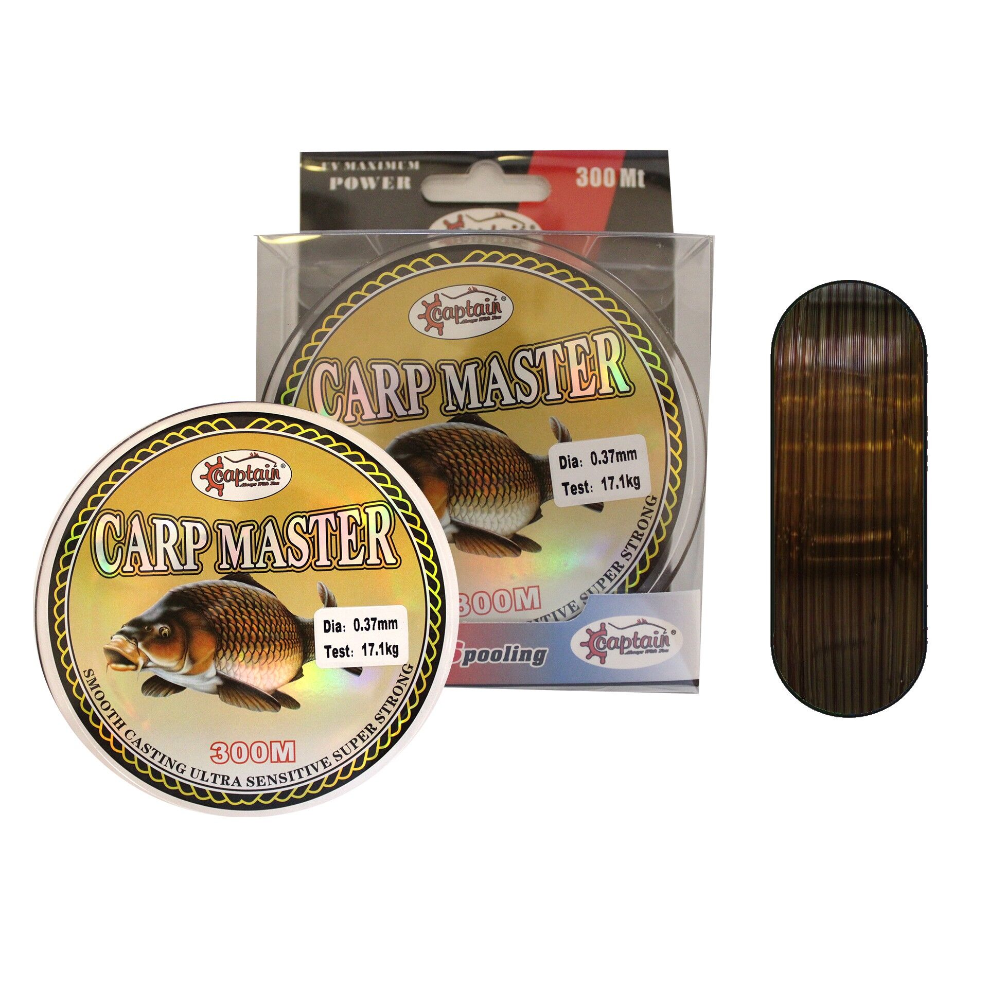 Captain Carp Master 300mt Monofilament Misina Brown+Green 0.50 mm