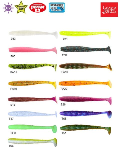 Lucky John S-Shad Tail 2.8'' (7.11 cm) 7P Silikon Yem T51