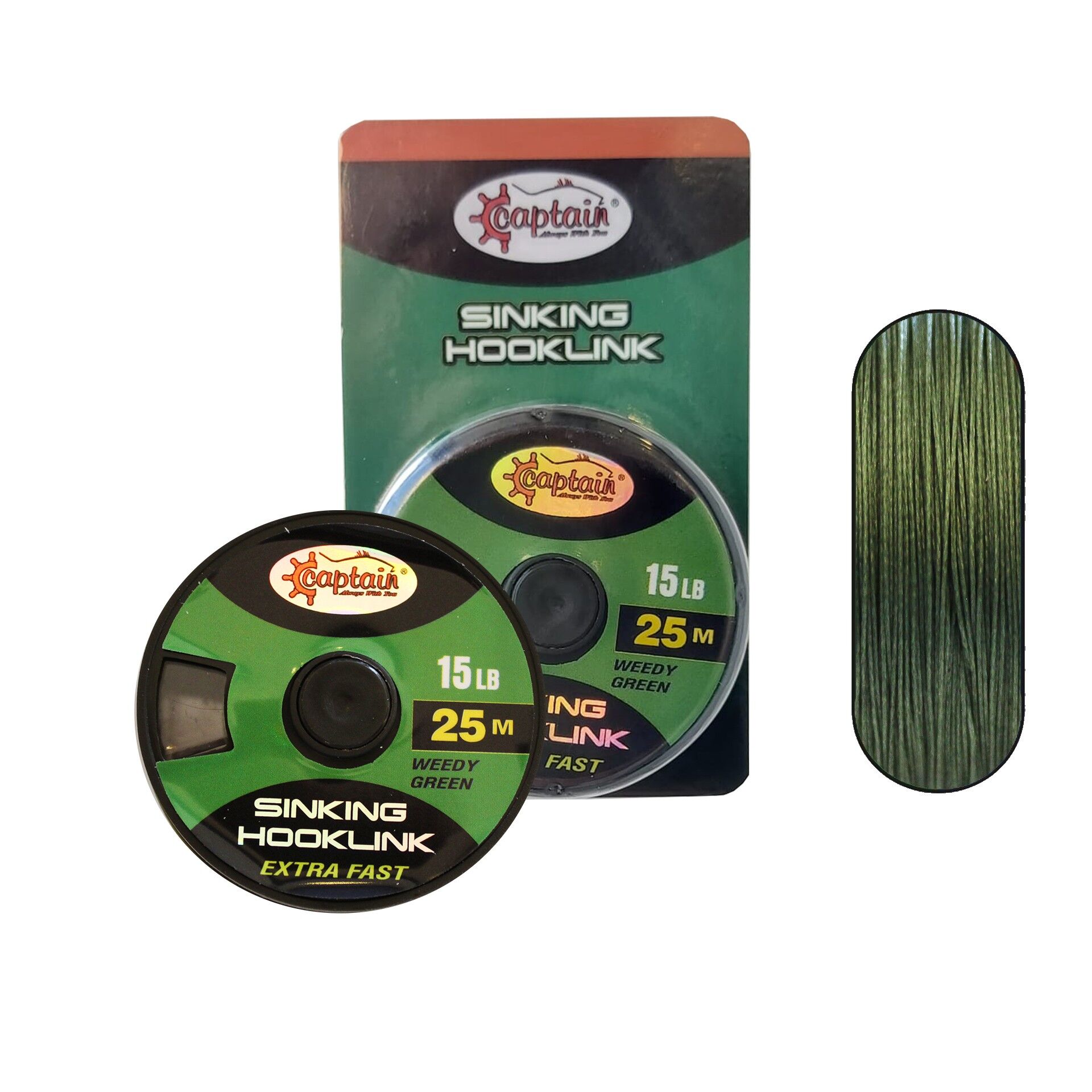 Hook Link Sinking Carp PE Braid 8 Örgü Assist İpi 25mt Yeşil 0.20 lb
