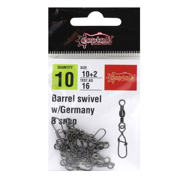 Captain 5022 Germany Klips 10'lu Paket Black Nikel 10+2