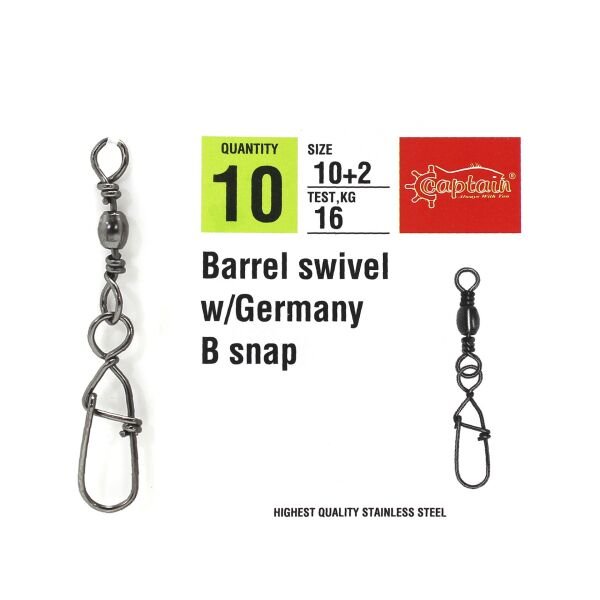 Captain 5022 Germany Klips 10'lu Paket Black Nikel 10+2