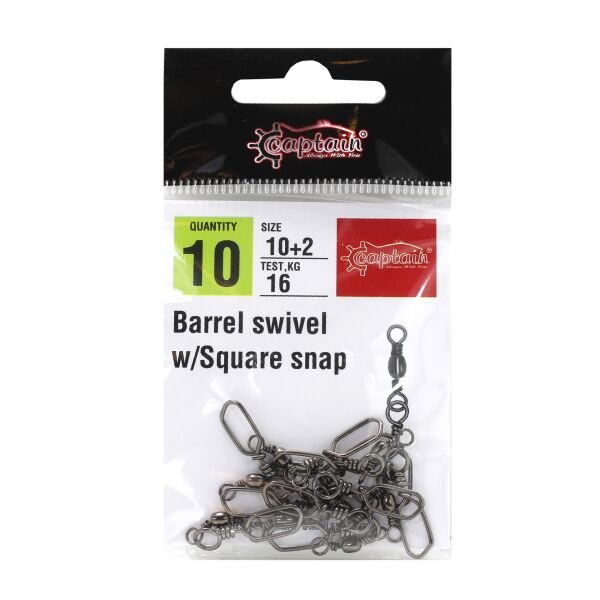 Captain 5024 Square Klips 10'lu Paket Black Nikel 10+2