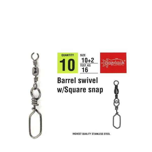 Captain 5024 Square Klips 10'lu Paket Black Nikel 10+2