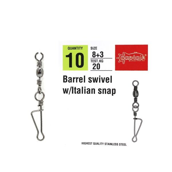 Captain 5025 İtalyan Klips 10'lu Paket Black Nikel 6+4