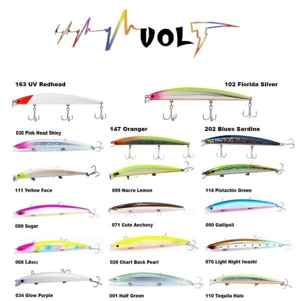 Fujin Volt VL125S 14gr 12.5cm Slow Sinking Maket Balık Renk:102 Florida Silver