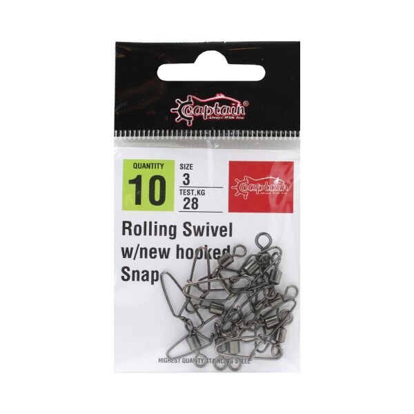 Captain 5033 New Hoked Klips 10'lu Paket Black Nikel 2/0