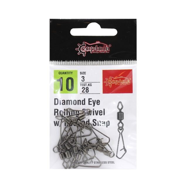Captain 5034 Diamond Hoked Klips 10'lu Paket Black Nikel 1