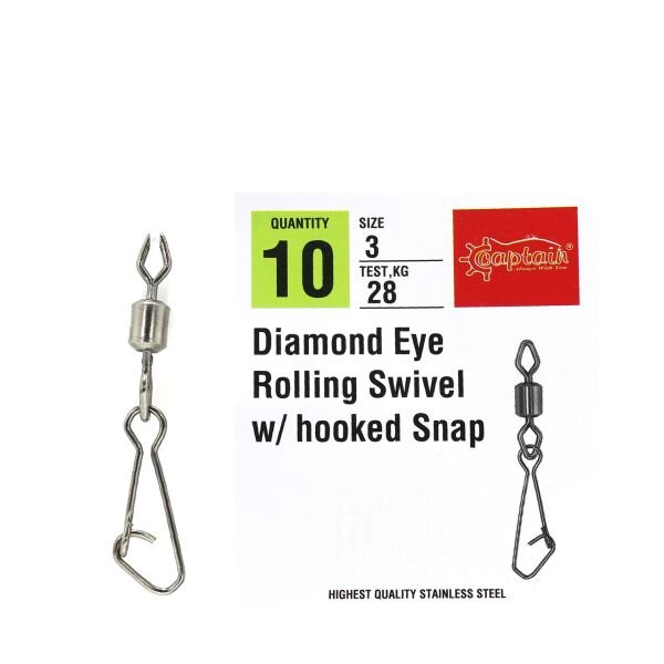 Captain 5034 Diamond Hoked Klips 10'lu Paket Black Nikel 1