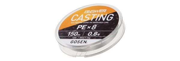 Gosen Answer Casting PE 8 Örgü Spin İpi 150mt Fine Silver Color