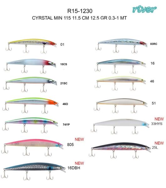 River Cyrstal Min 115F 11.5Cm 12.5G Maket Balık 16