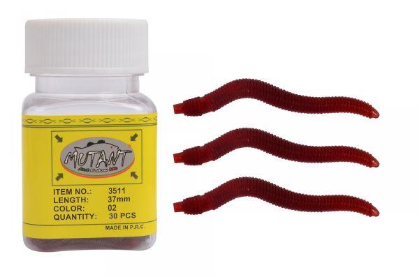 Mutant 3511 Ozmo Aromalı Solucan 4cm Silikon Suni Yem 30'lu Kutu 02
