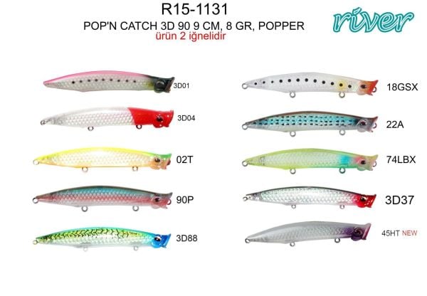 River Pop'n Catch 3D 90 Renk:90P 9cm 8Gr Popper
