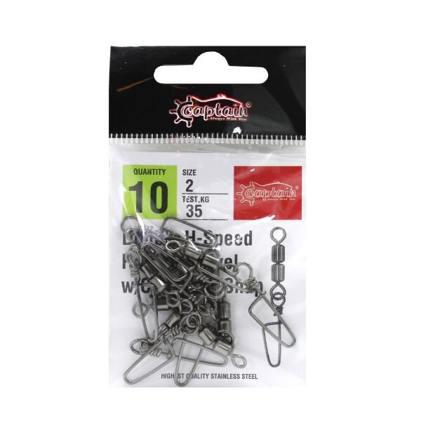 Captain 5038 Double Fırdöndülü Coastlok Klips 10'lu Paket Black Nikel 2