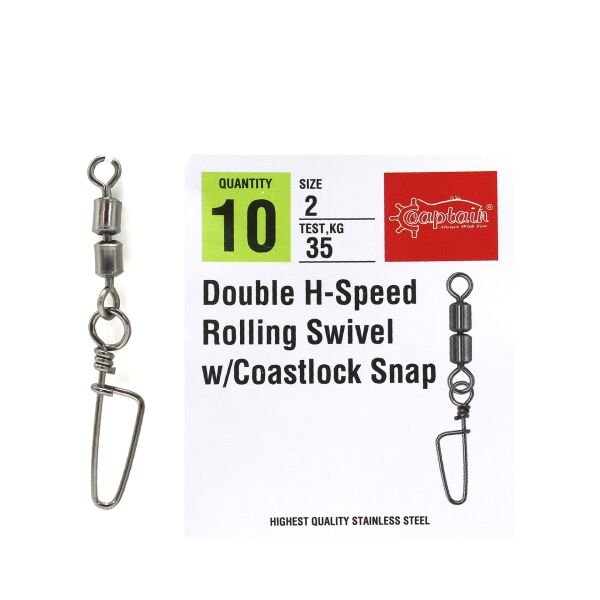 Captain 5038 Double Fırdöndülü Coastlok Klips 10'lu Paket Black Nikel 2