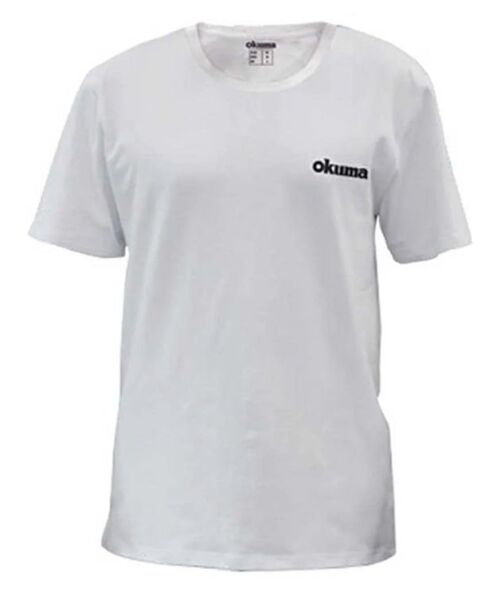Okuma White Motif Cotton Short Sleeve Shirt XL