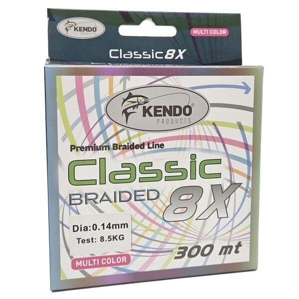 Kendo Classic 8X 0.14 mm 300m Multicolor Örgü İp 8.5kg Çeker