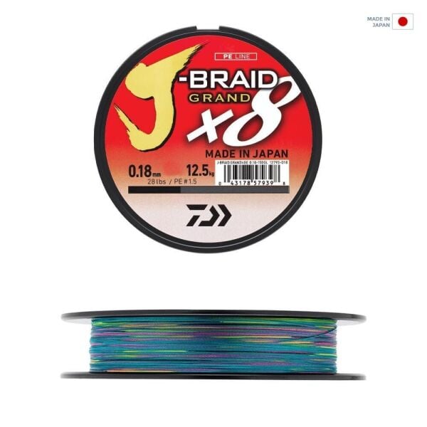 Daiwa JB Grand 8B 0.18 mm Multicolor 300m İp Misina 12.5kg Çeker
