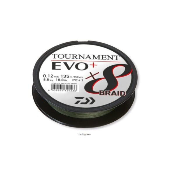 Daiwa Tournament EVO+ 8B 0.16 mm Dark Green 270m İp Misina 12.2kg Çeker