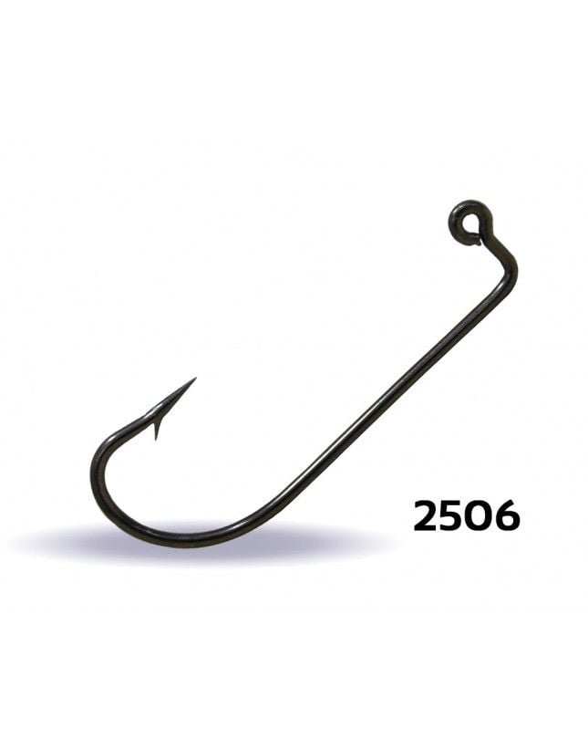 Youvella 2506 Jig Head İğnesi Dövme Delikli Uzun 100'lü Kutu Black Nikel 2/0