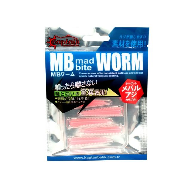 Captain 3518 Mad Bite Earth Worm 4 cm Aromalı LRF Silikon Yem 8'li Set 022