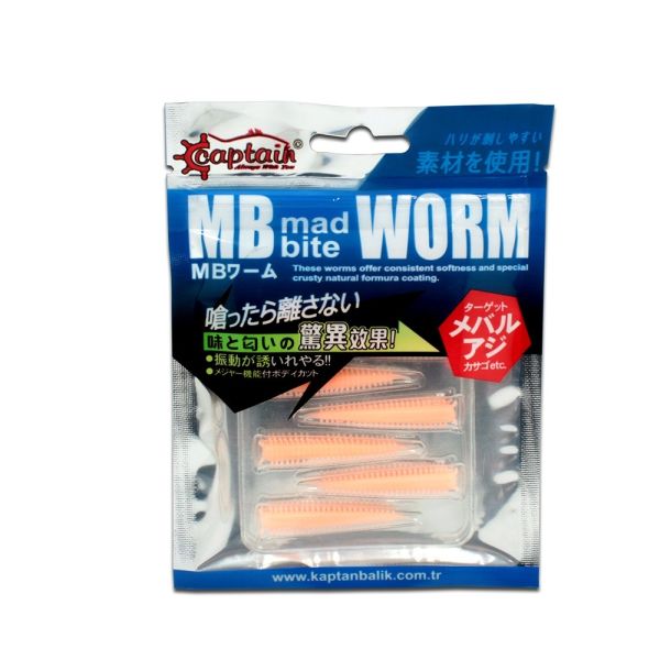 Captain 3518 Mad Bite Earth Worm 4 cm Aromalı LRF Silikon Yem 8'li Set 012