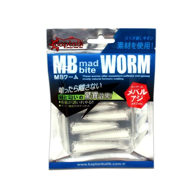 Captain 3518 Mad Bite Earth Worm 4 cm Aromalı LRF Silikon Yem 8'li Set 013