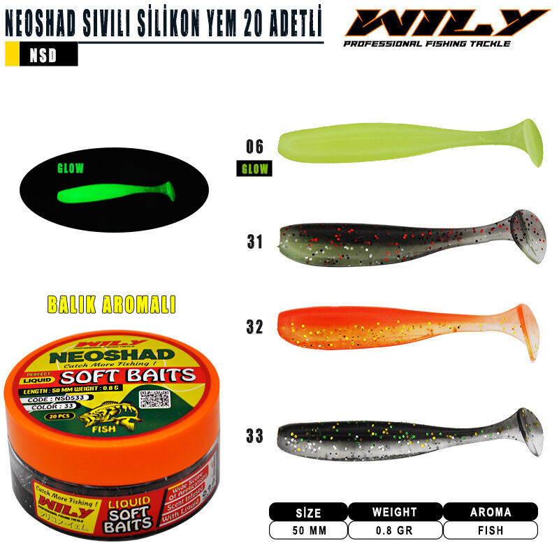 Wily Neoshad Sıvılı Silikon  70 mm 20 Adetli
